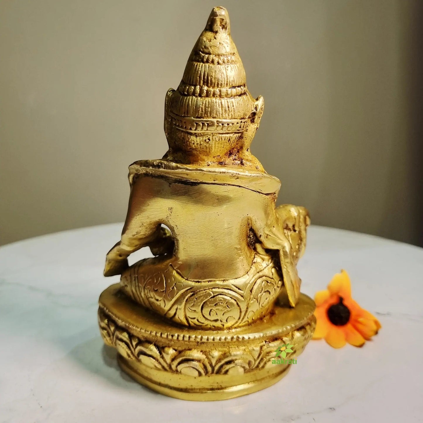 Brass Kuber Idol | Ideal for Daily Worship & Festivals | Brass Kuber Idol for Diwali Gifting (Yellow, 5.9 Inches)