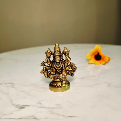 Brass Varahi Idol | Varahi Statue for Temple |  Brass Varahi Amman Murti (Yellow, 1 Inches)