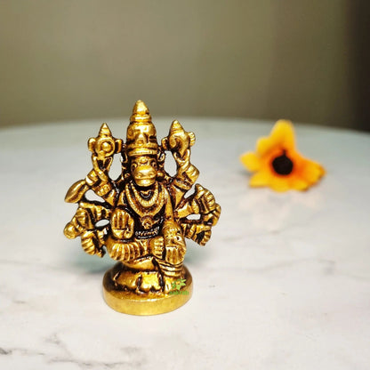 Brass Varahi Idol | Varahi Statue for Temple |  Brass Varahi Amman Murti (Yellow, 1 Inches)