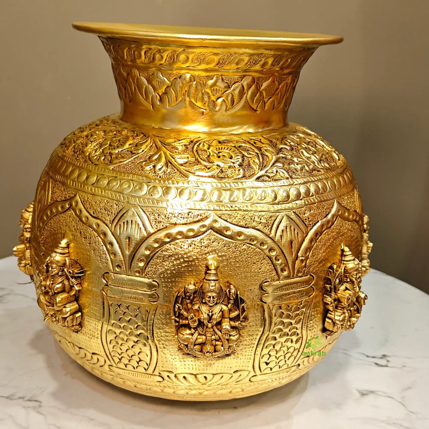 Brass Ashtalakshmi Puja Kalash for Home Temple & Mandir