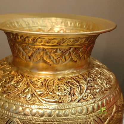 Brass Ashtalakshmi Puja Kalash for Home Temple & Mandir