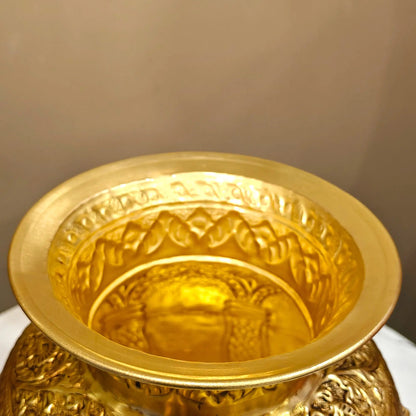 Brass Ashtalakshmi Kalash for Pooja – Traditional Sacred Design