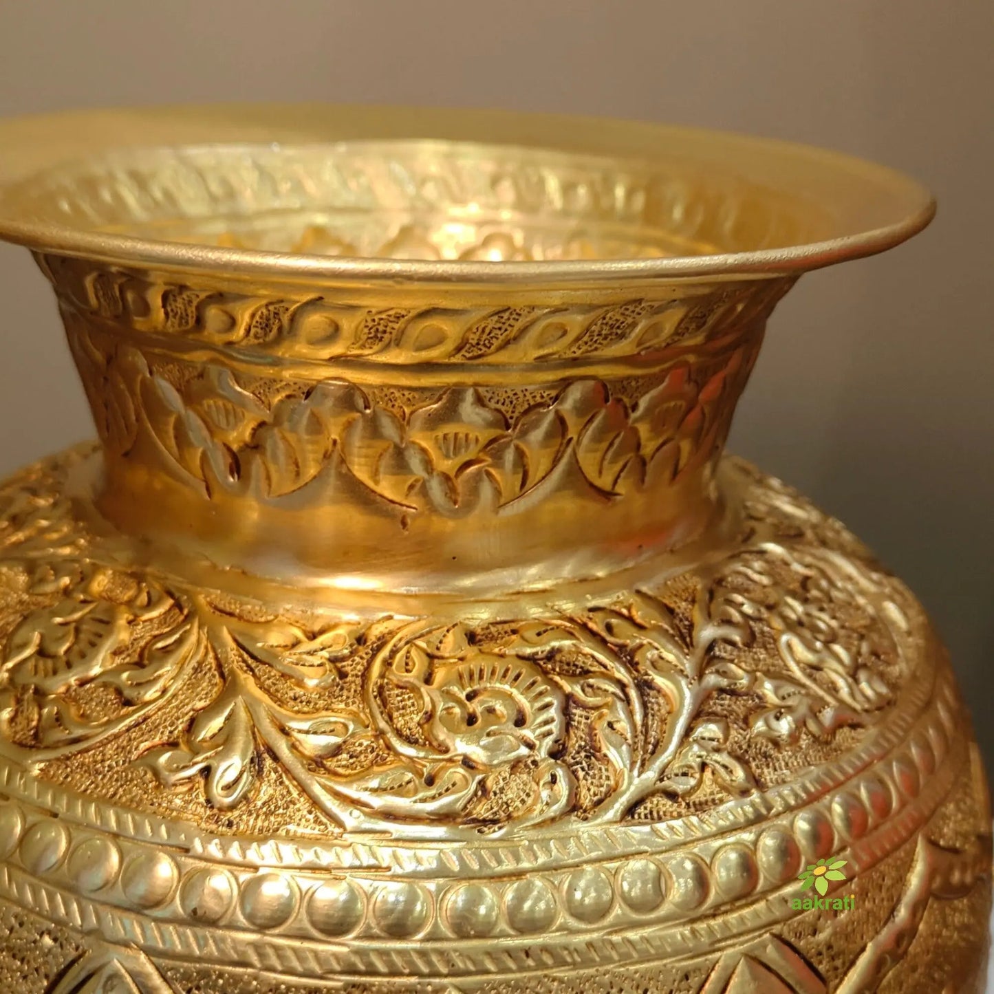 Brass Ashtalakshmi Kalash for Pooja – Traditional Sacred Design