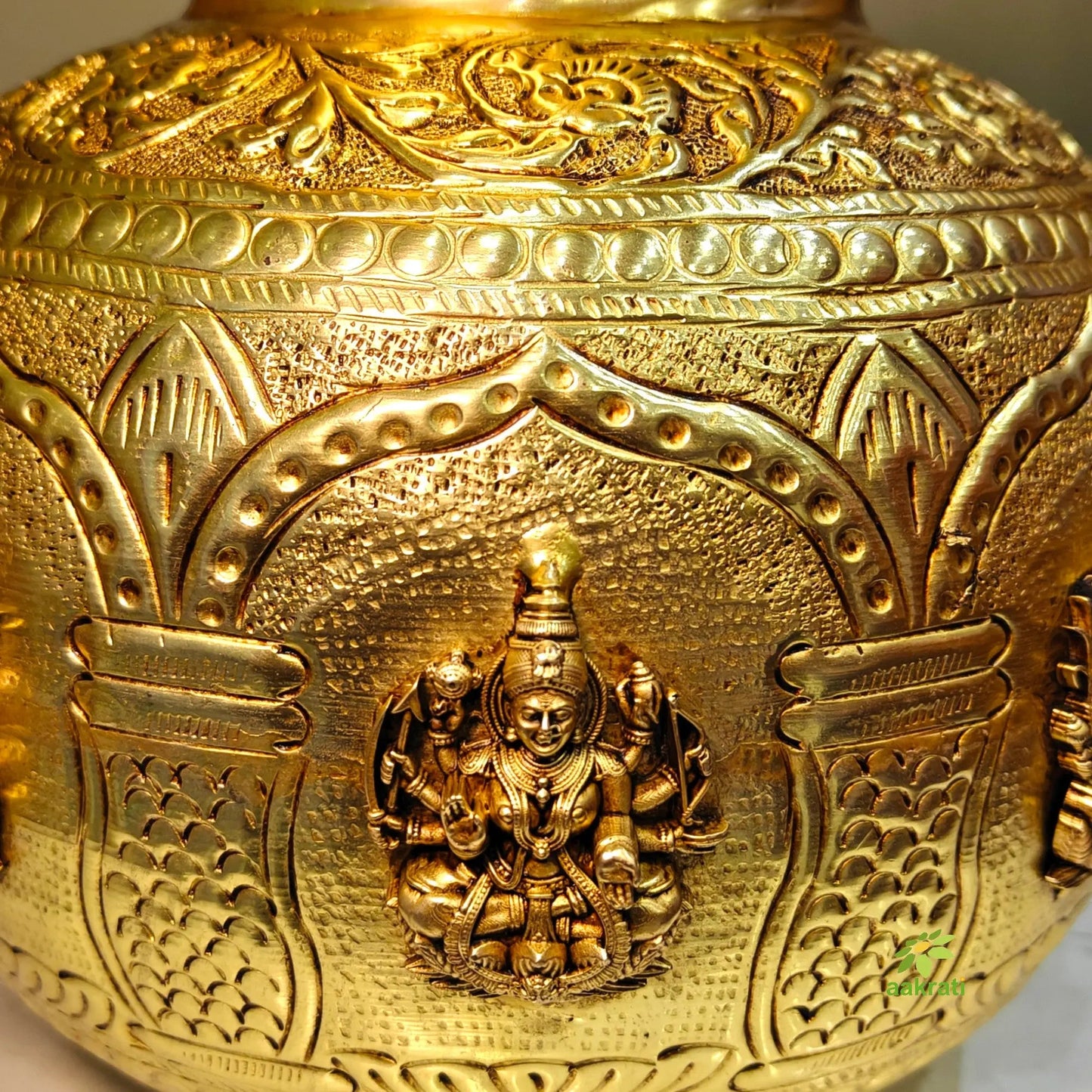 Brass Ashtalakshmi Kalash for Pooja – Traditional Sacred Design