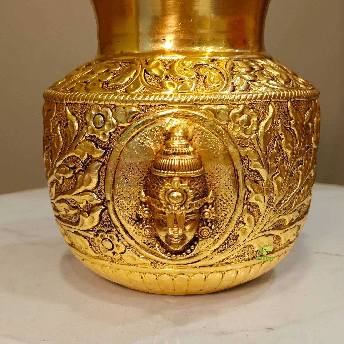 Brass Tirupati Balaji Mukha Puja Kalash  Traditional Brass Tirupati Balaji Mukha Kalash for Pooja