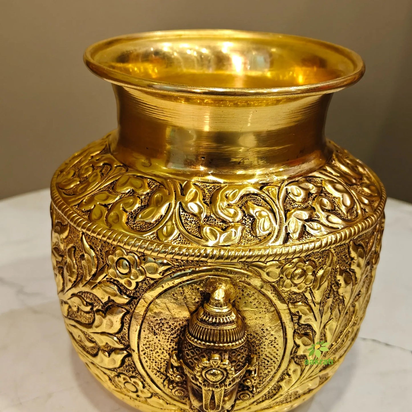 Brass Tirupati Balaji Mukha Puja Kalash  Traditional Brass Tirupati Balaji Mukha Kalash for Pooja