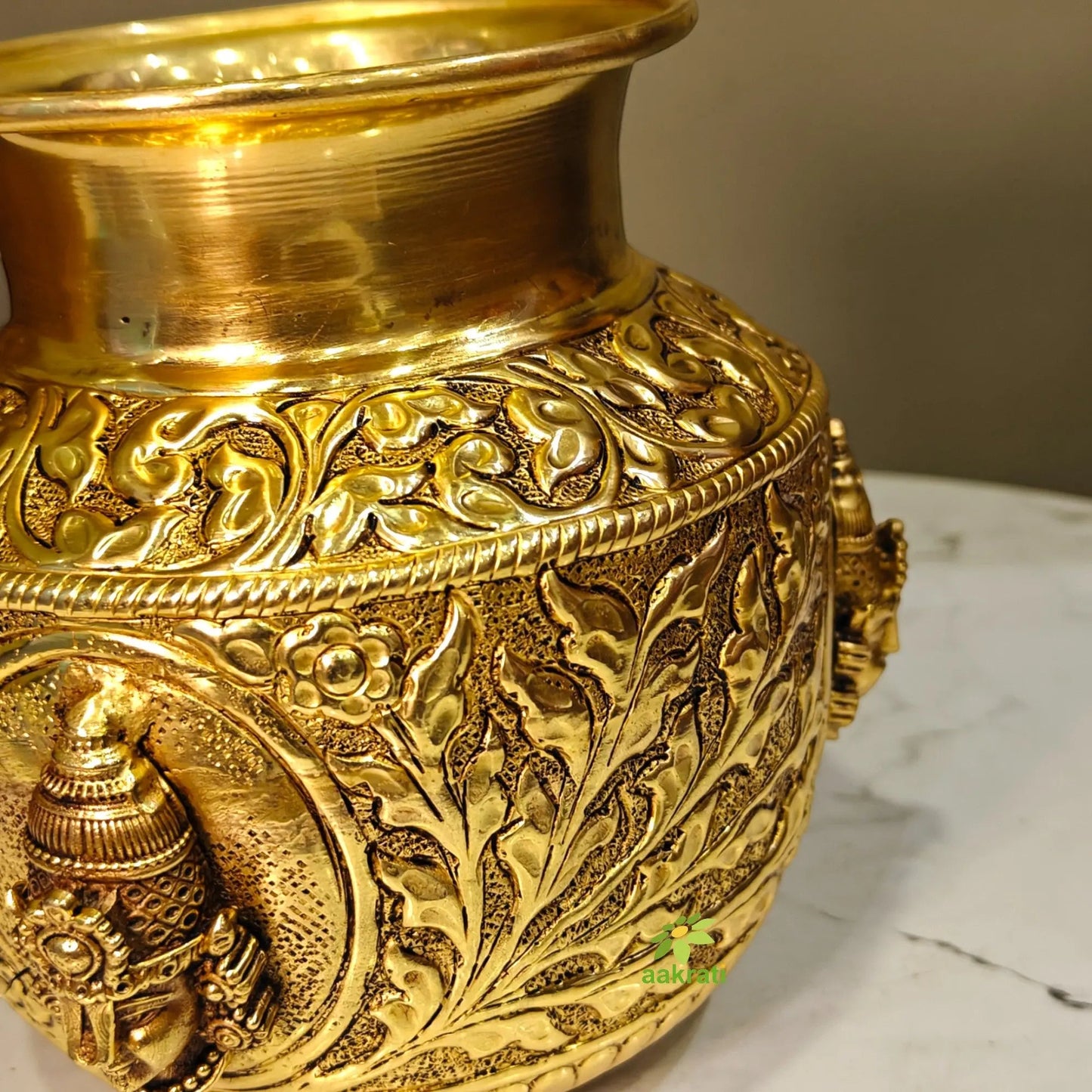 Brass Tirupati Balaji Mukha Puja Kalash  Traditional Brass Tirupati Balaji Mukha Kalash for Pooja