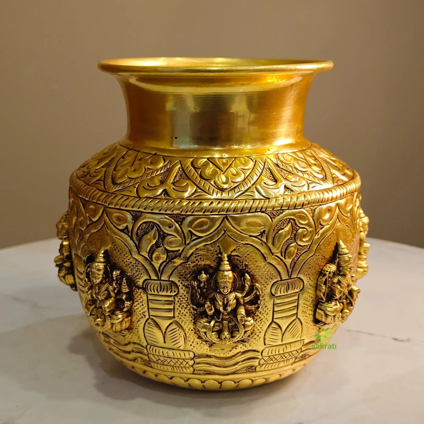 Divine Brass Ashtalakshmi Kalash for Pooja