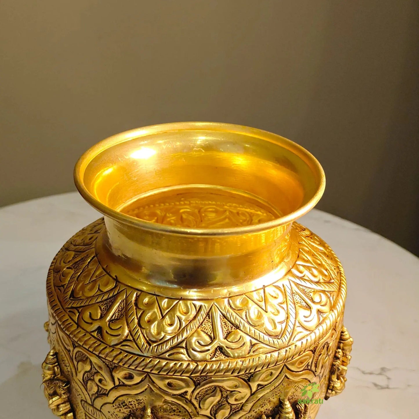 Divine Brass Ashtalakshmi Kalash for Pooja