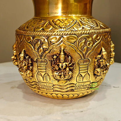 Divine Brass Ashtalakshmi Kalash for Pooja
