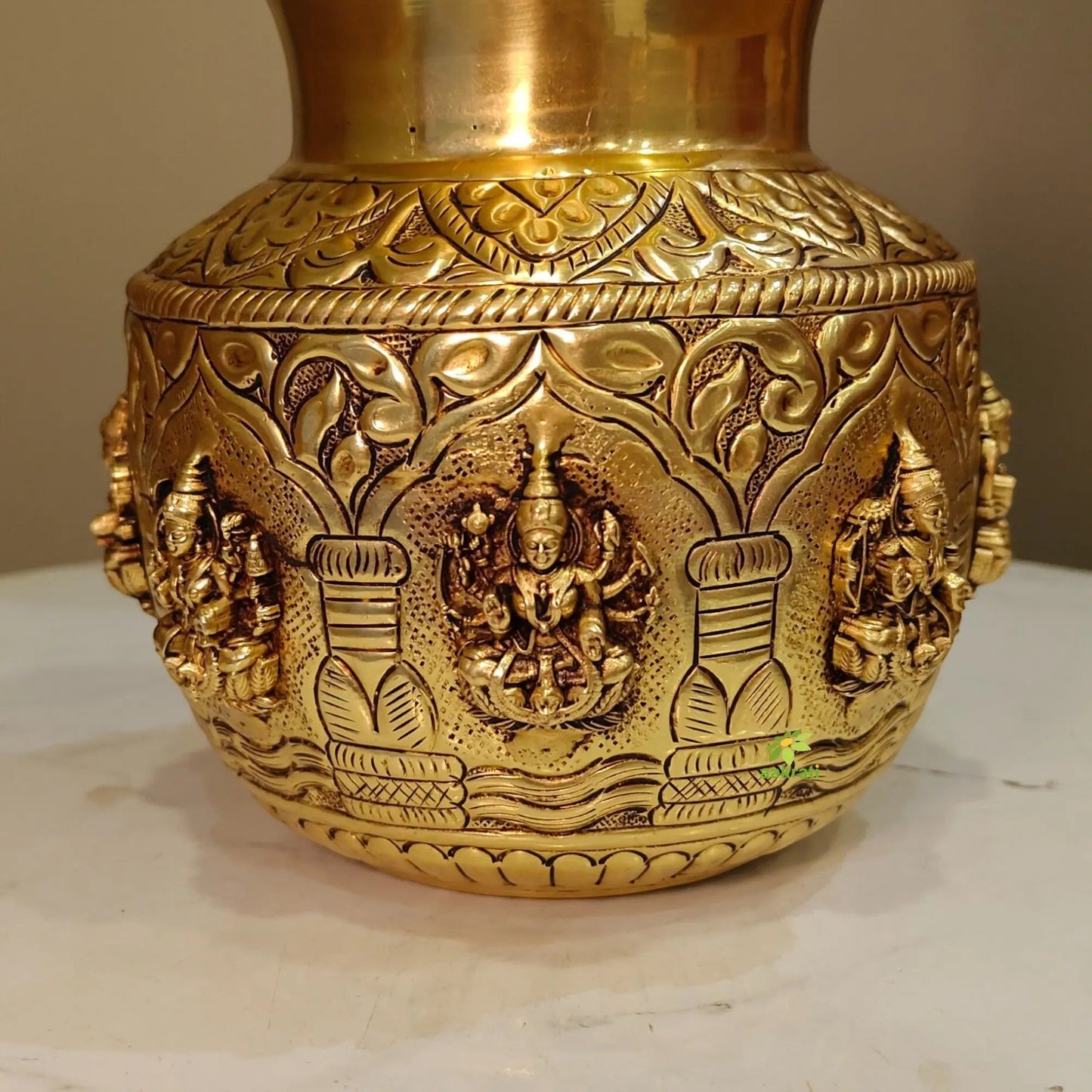 Divine Brass Ashtalakshmi Kalash for Pooja
