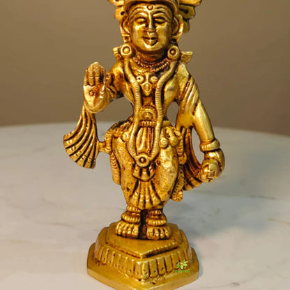 Handcrafted Brass Radha Murti | Divine Hindu Goddess Idol for Pooja & Spiritual Décor (Yellow, 5 Inches)