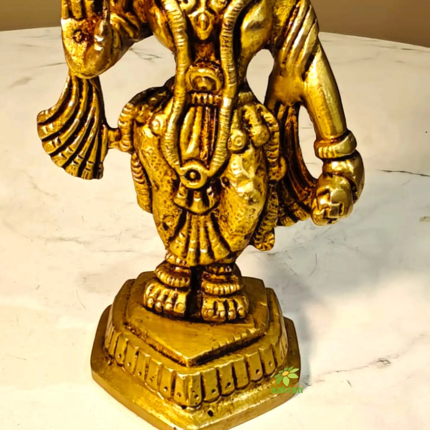 Handcrafted Brass Radha Murti | Divine Hindu Goddess Idol for Pooja & Spiritual Décor (Yellow, 5 Inches)