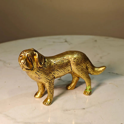 Pure Brass Dog Showpiece | Classic Decorative Animal Statue for Home Décor | Decorative Collectible Gift for Animal Lovers (Yellow,2.5 Inches)