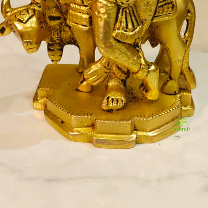 Brass Krishna Cow Murti