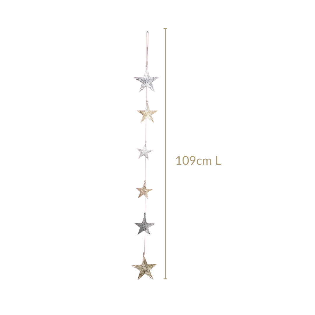 Glam Festive Christmas Star Garland Nestasia