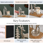Christmas Tree And Reindeer Candle Holder Nestasia