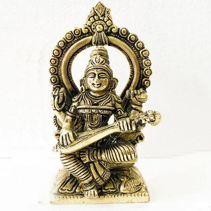 Goddess Saraswati Glorious Brass Statue