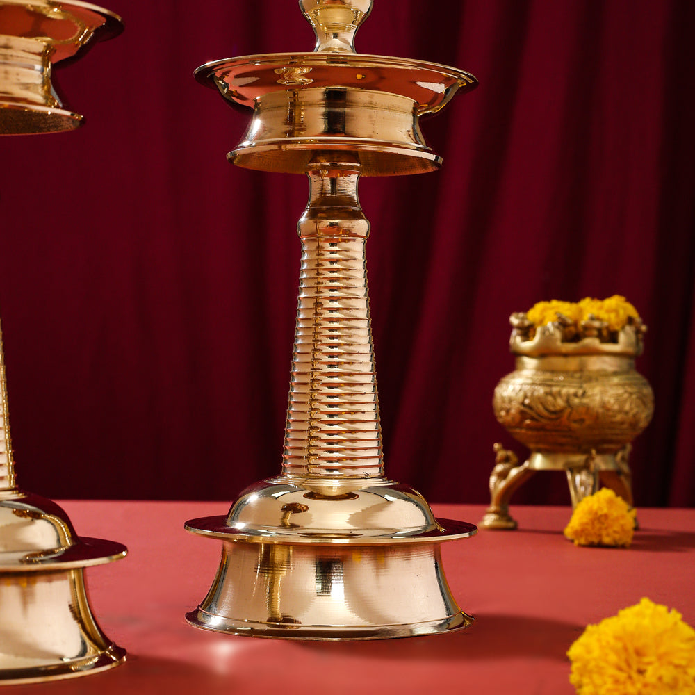 Brass Traditional Samai/Lamp Pair (11.5 Inch) Vedansh Craft
