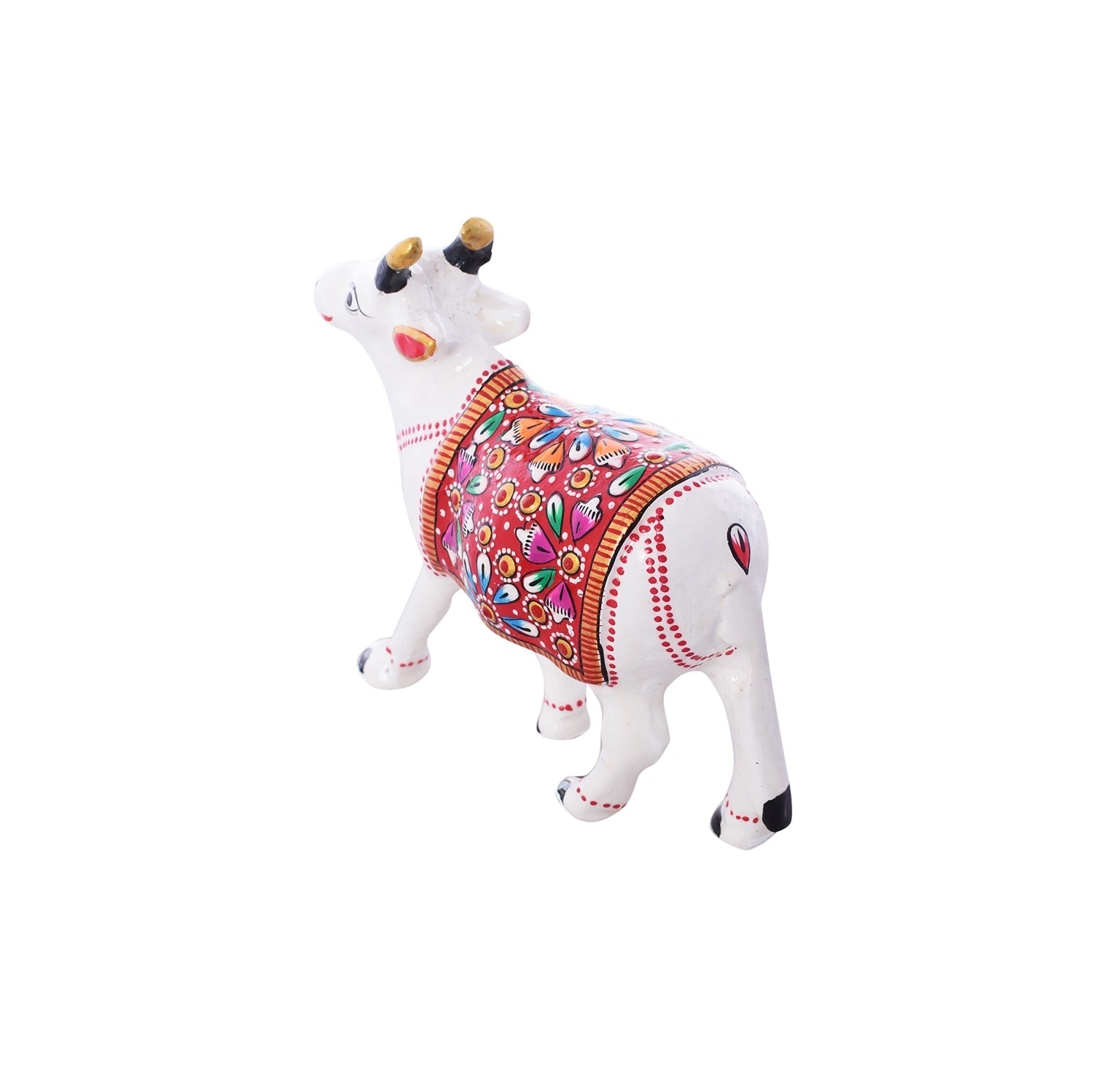 Meenakari Metal White Calf Figurine Kafalo