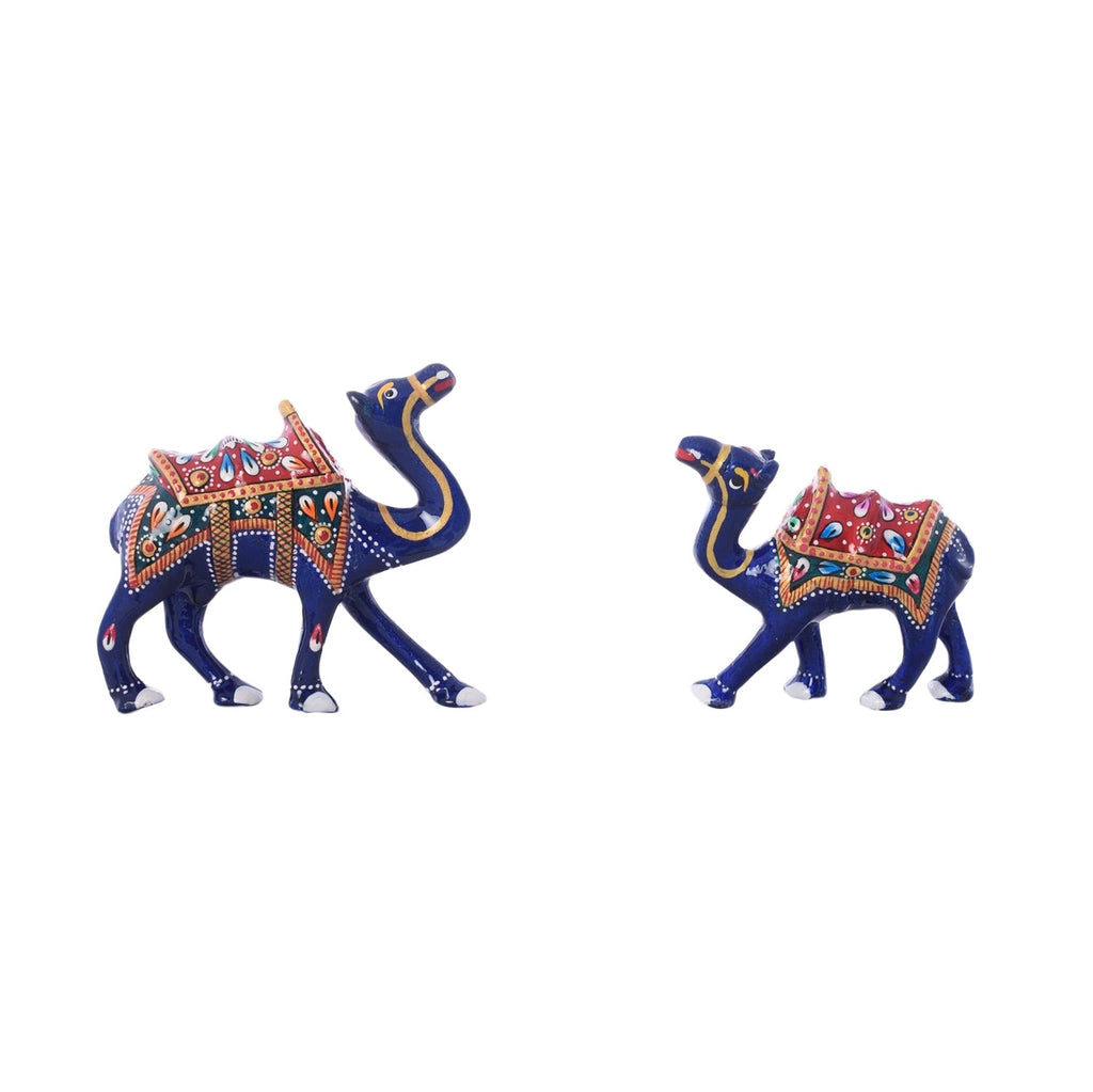 Set of 2 Meenakari Colorful Camels Figurine Kafalo