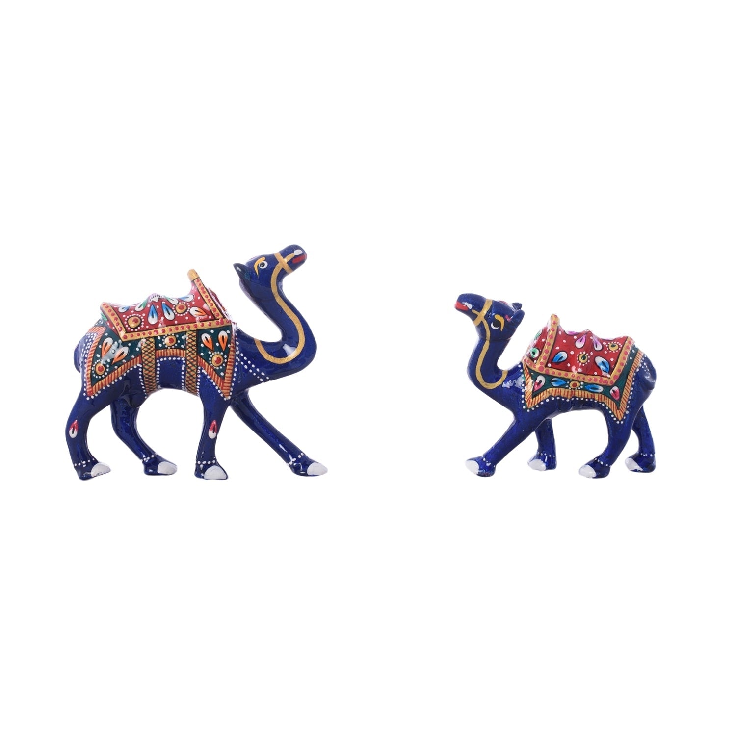 Set of 2 Meenakari Colorful Camels Figurine Kafalo