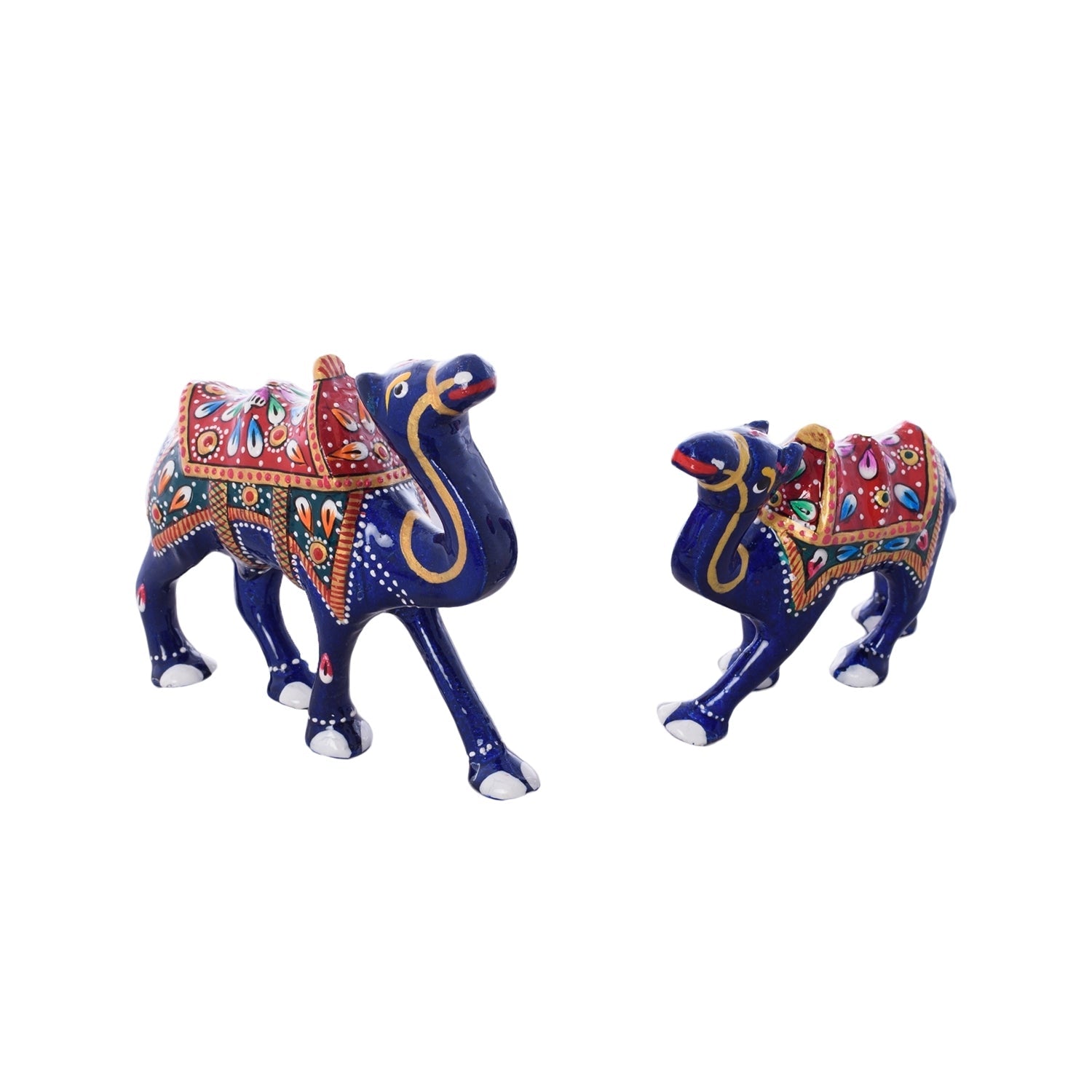 Set of 2 Meenakari Colorful Camels Figurine Kafalo