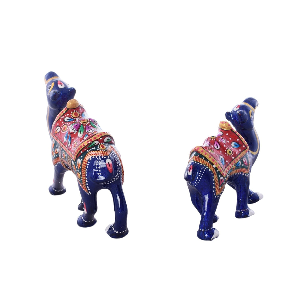 Set of 2 Meenakari Colorful Camels Figurine Kafalo