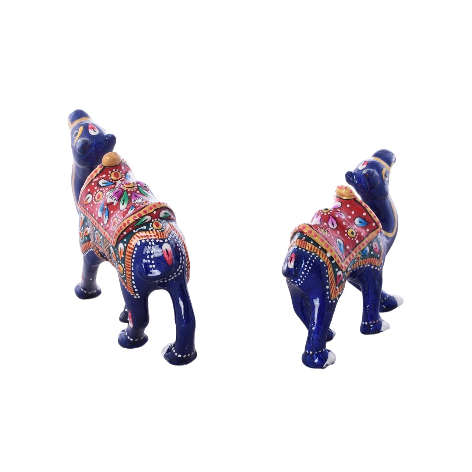 Set of 2 Meenakari Colorful Camels Figurine Kafalo