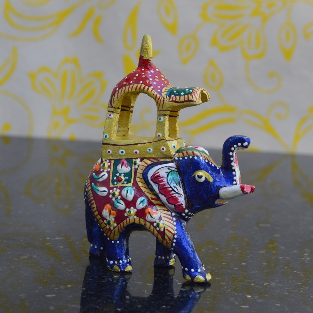 Meenakari Metal Ambabari Elephant Kafalo