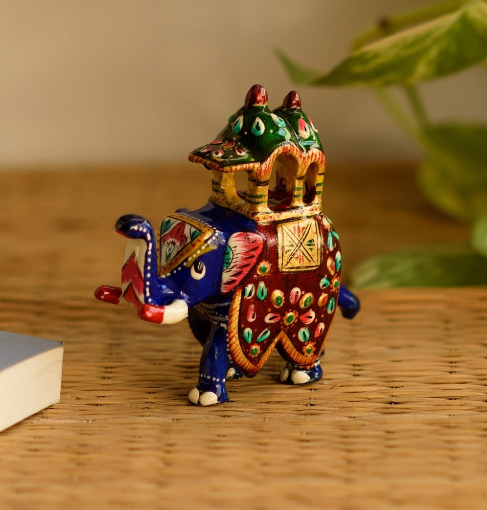 Meenakari Metal Ambabari Elephant Kafalo