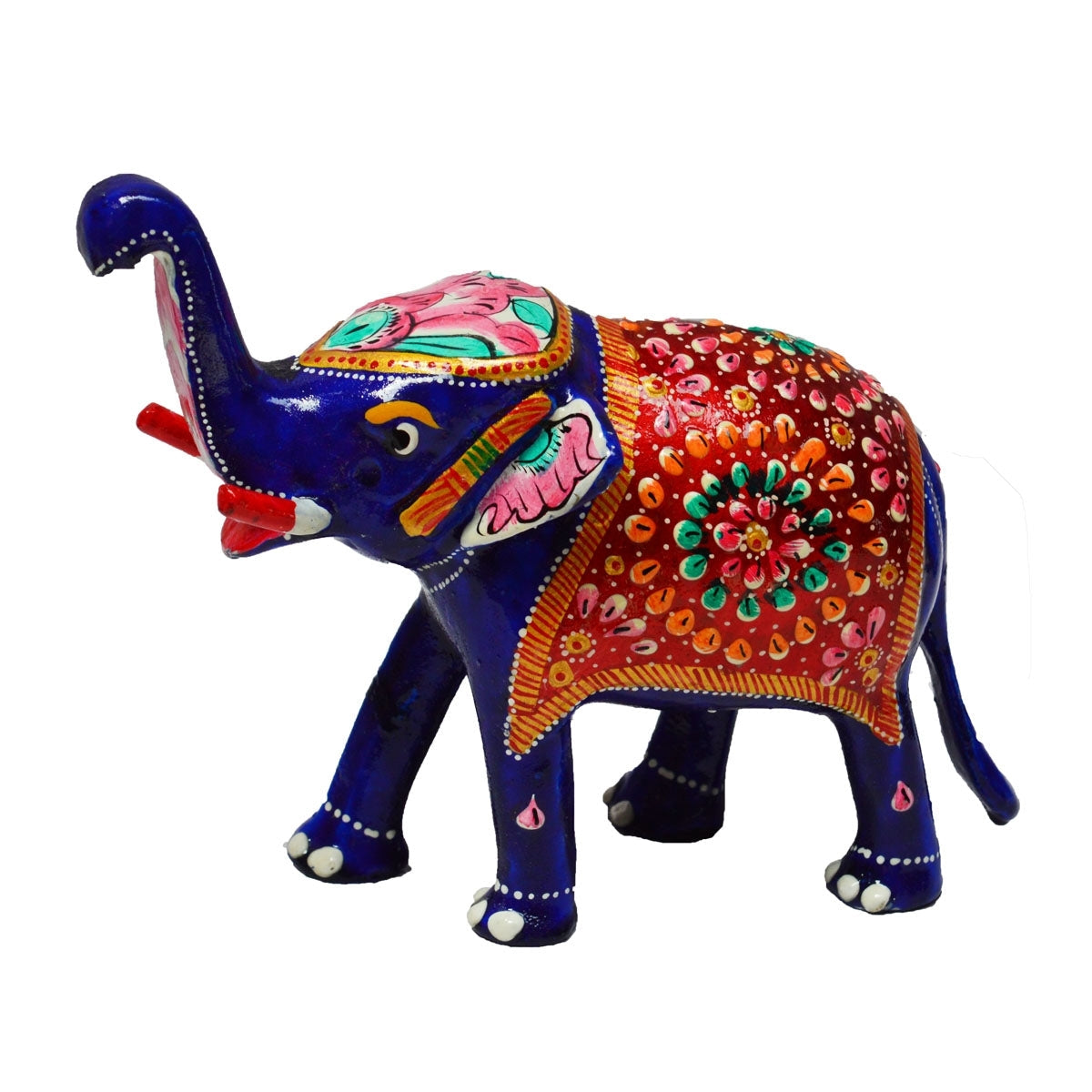 Meenakari Metal Elephant Statue Animal Figurine Kafalo
