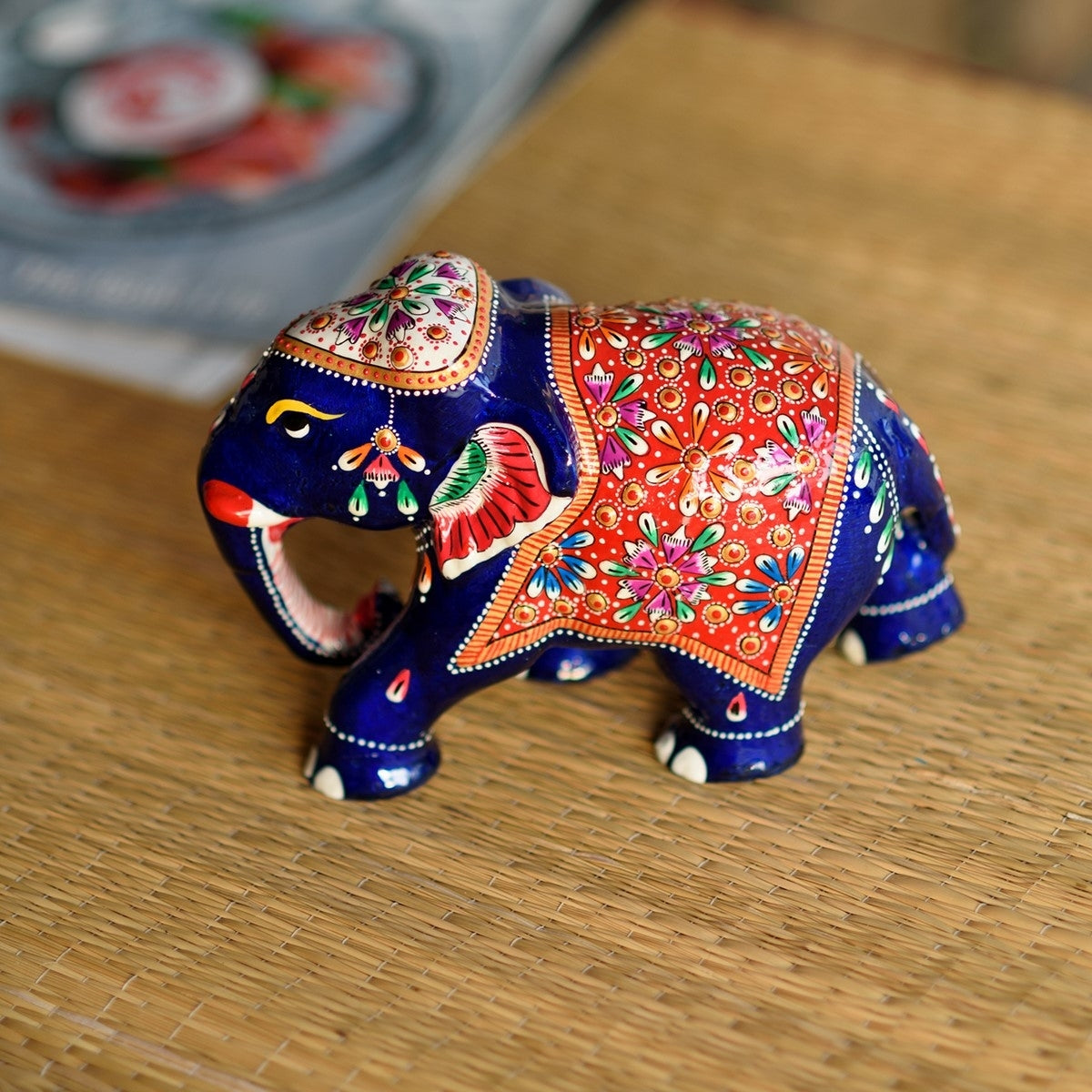Colorful Meenakari Elephant Figurine Kafalo