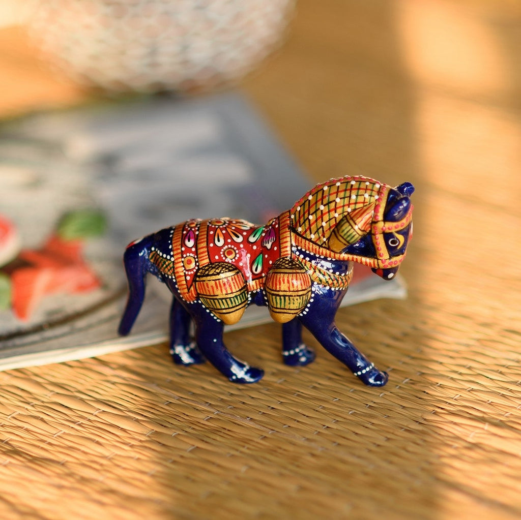 Colorful Meenakari Horse Figurine Kafalo