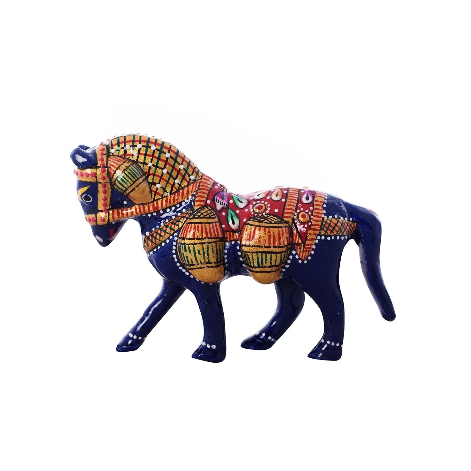 Colorful Meenakari Horse Figurine Kafalo