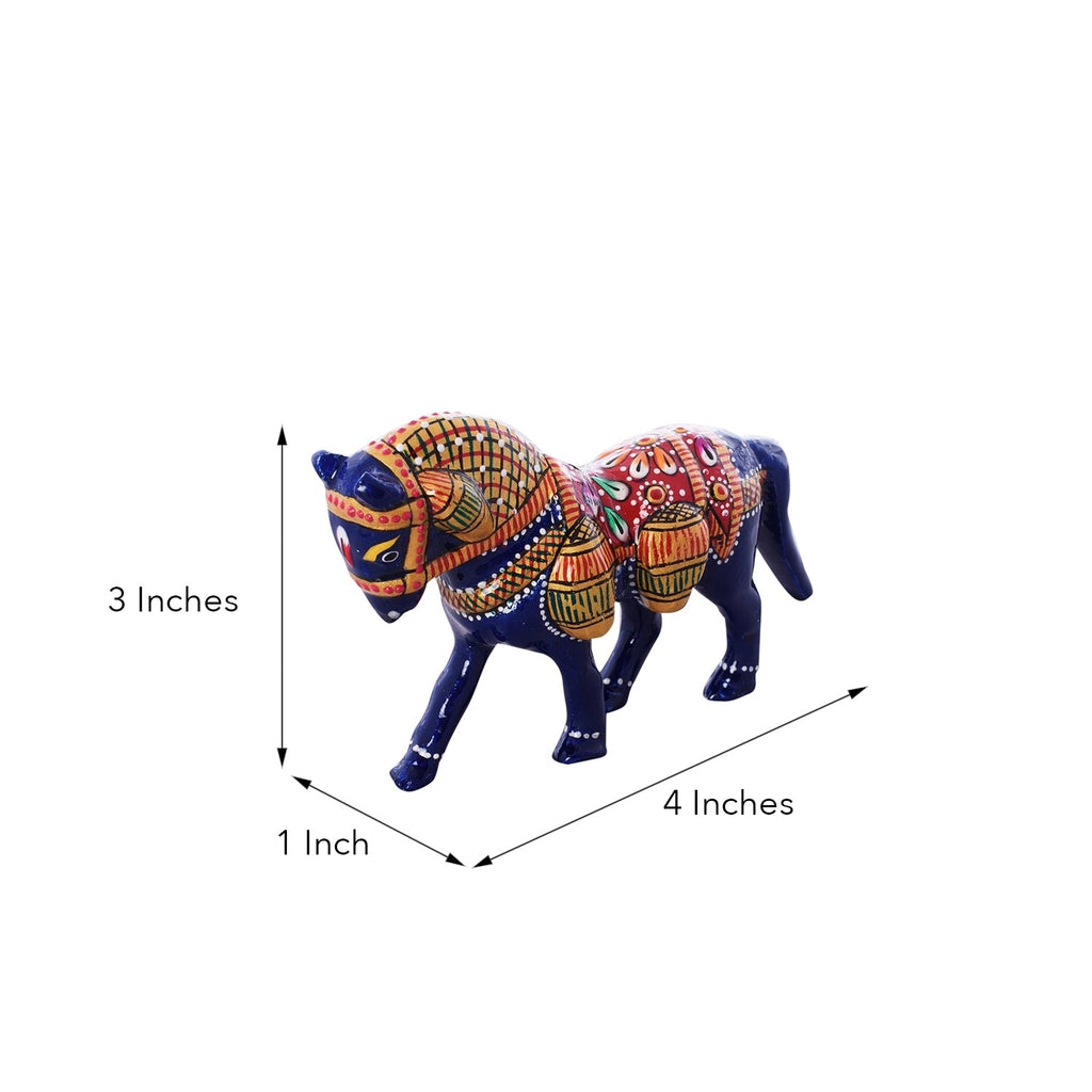 Colorful Meenakari Horse Figurine Kafalo