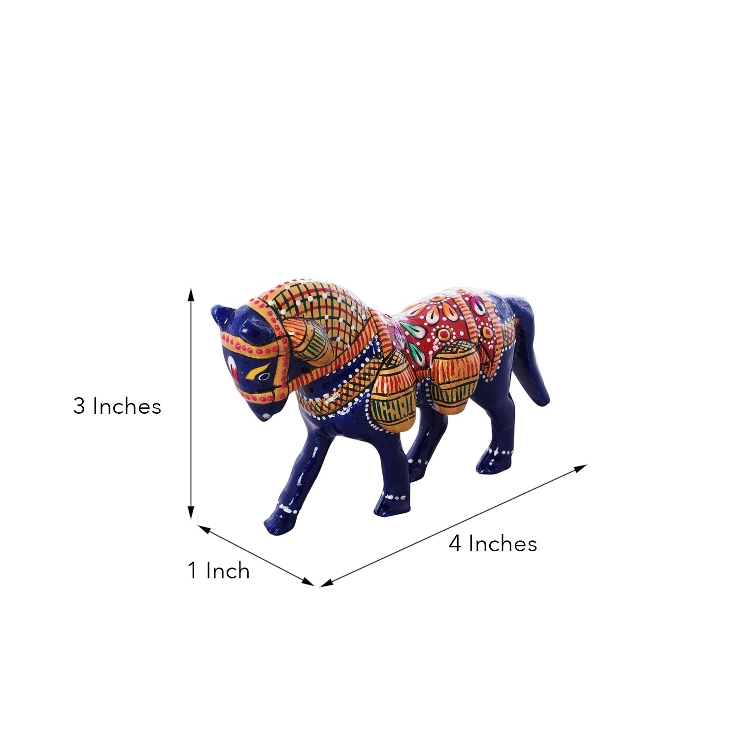 Colorful Meenakari Horse Figurine Kafalo