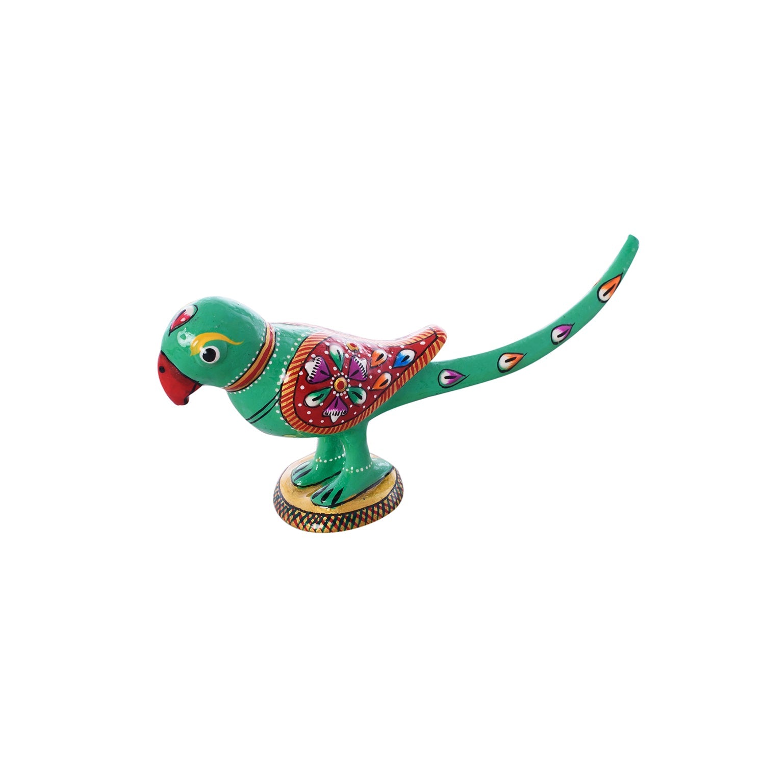 Colorful Meenakari Parrot Figurine Kafalo