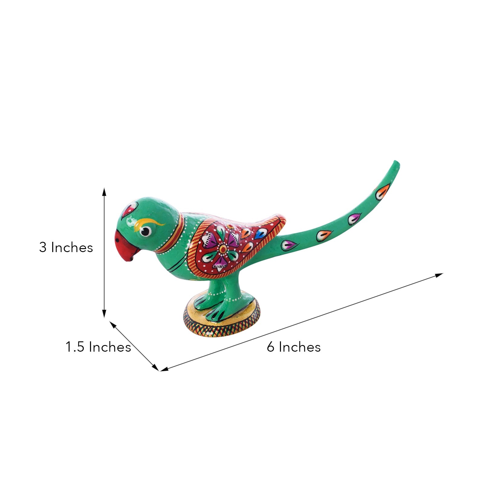 Colorful Meenakari Parrot Figurine Kafalo