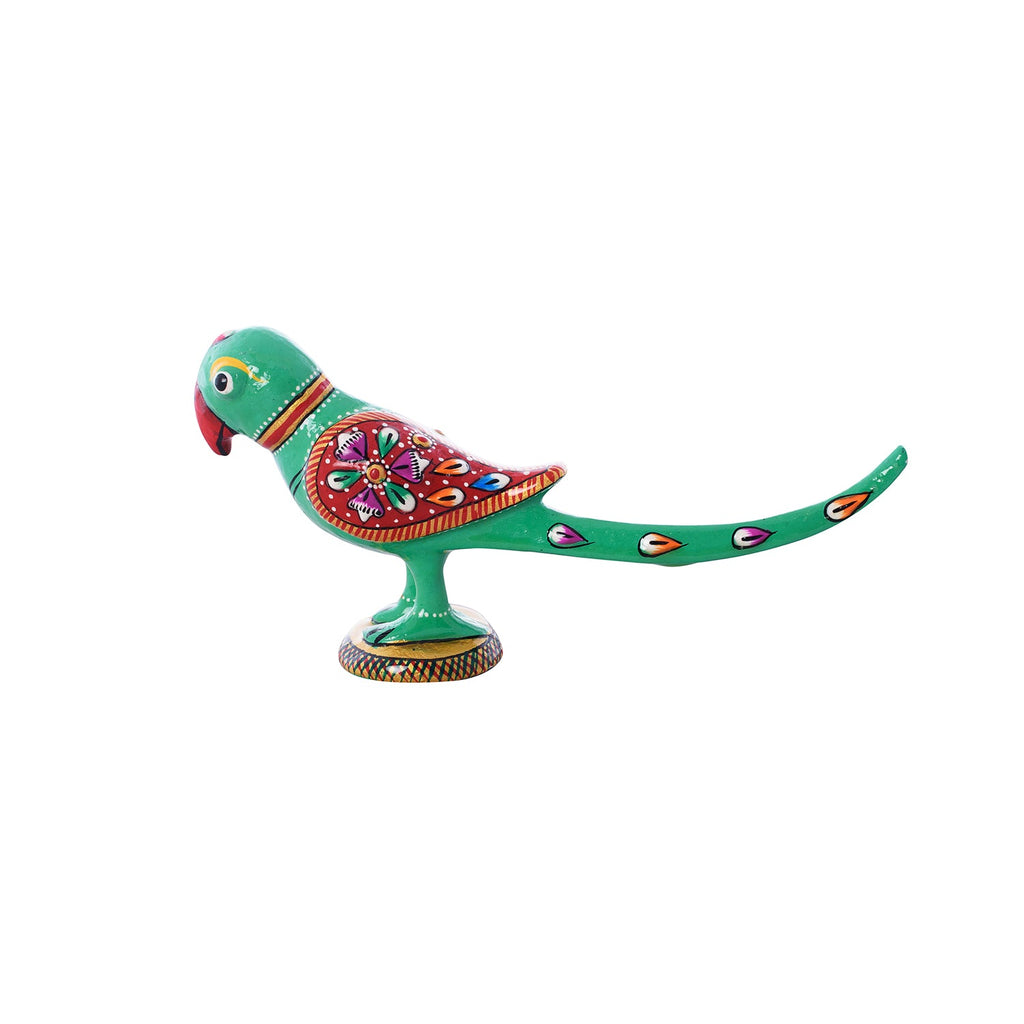 Colorful Meenakari Parrot Figurine Kafalo