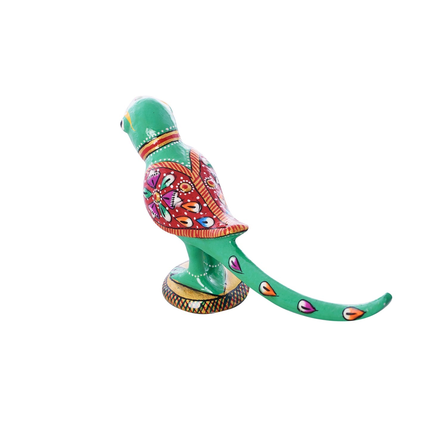 Colorful Meenakari Parrot Figurine Kafalo