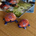 Set Of 2 Colorful Meenakari Lucky Feng Shui Tortoise Figurines Kafalo