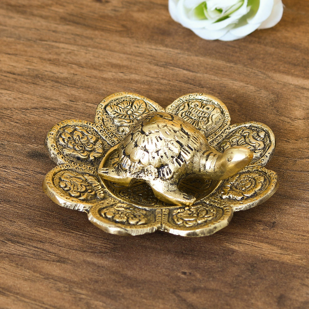 Feng Shui Tortoise with decorative plate for offices and home Kafalo