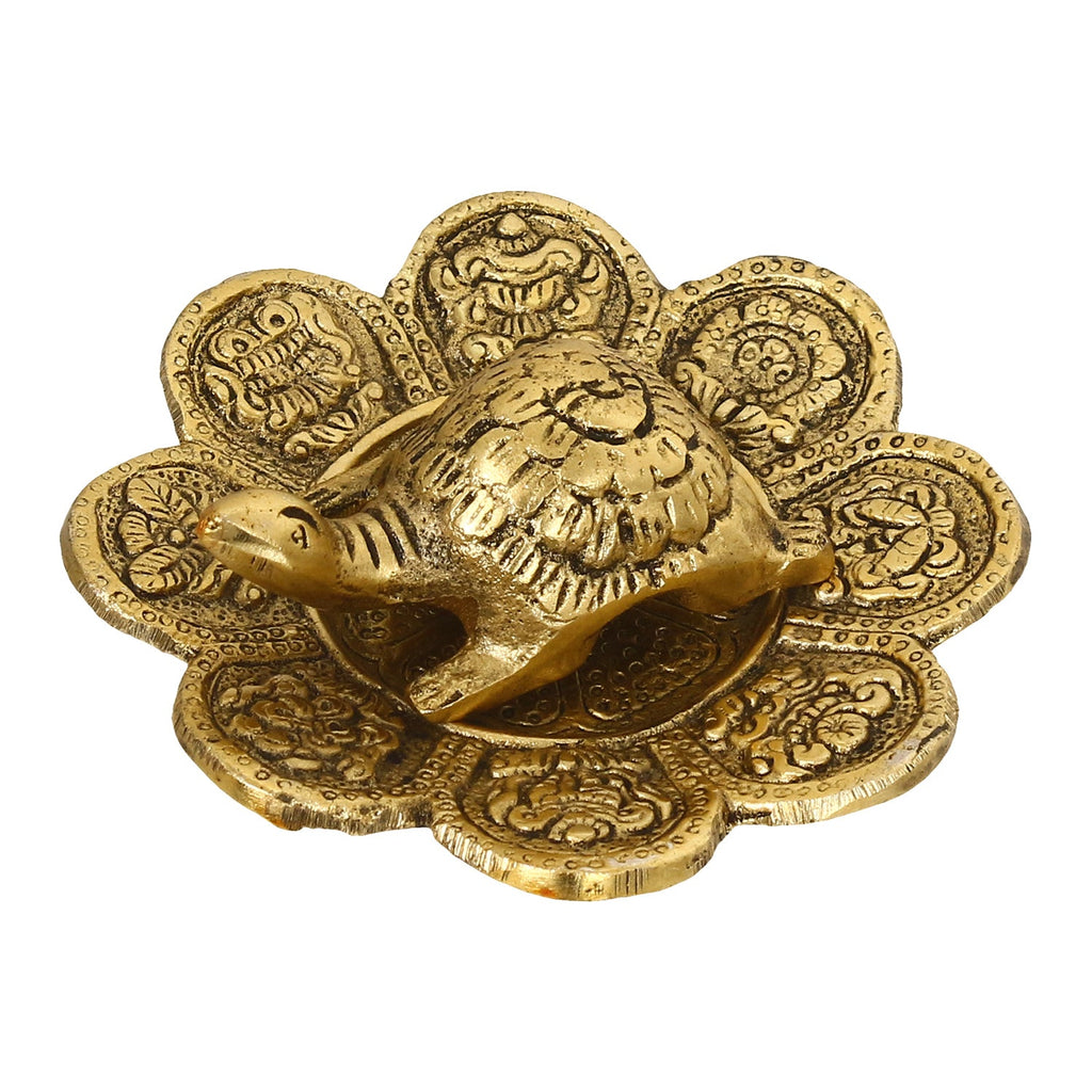 Feng Shui Tortoise with decorative plate for offices and home Kafalo