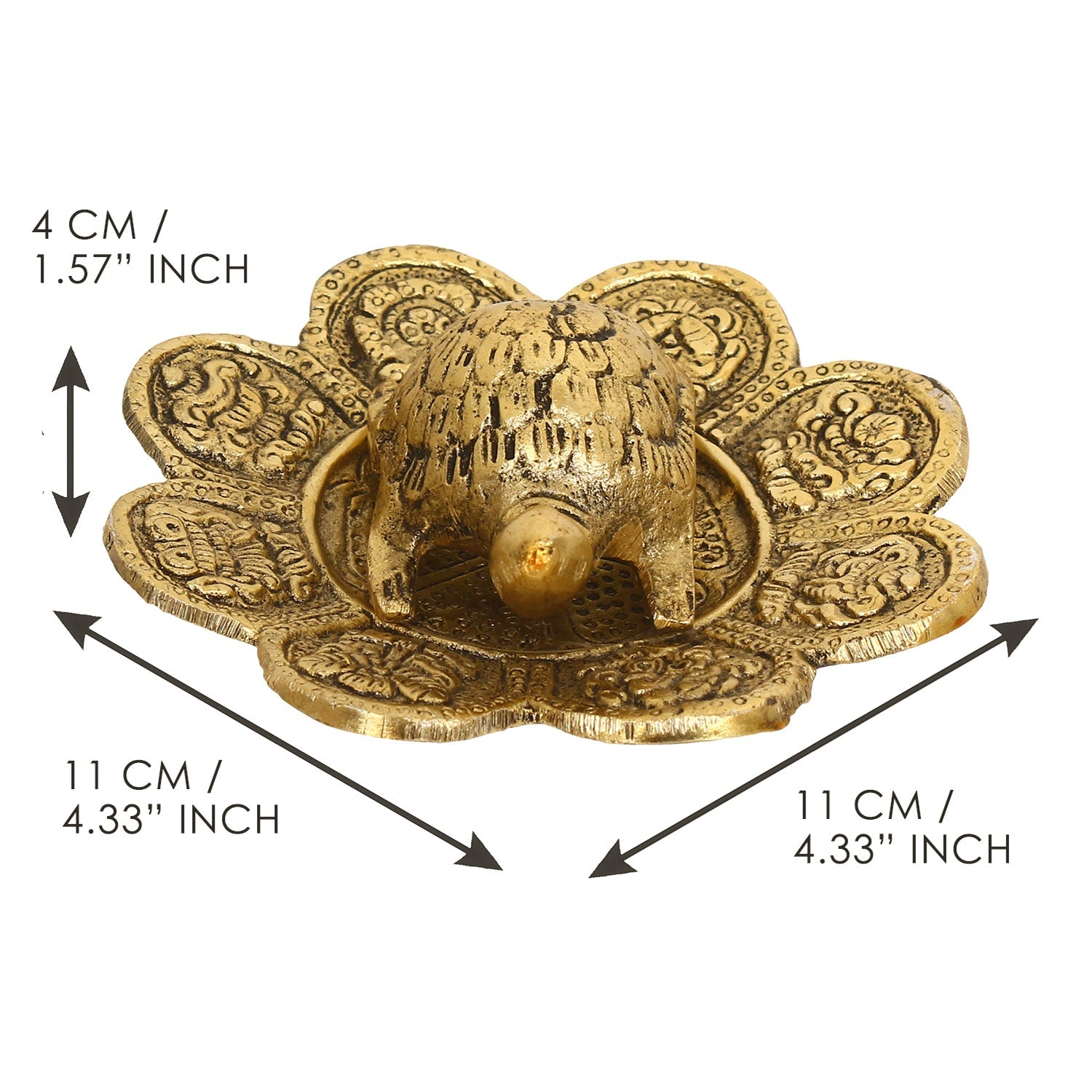 Feng Shui Tortoise with decorative plate for offices and home Kafalo
