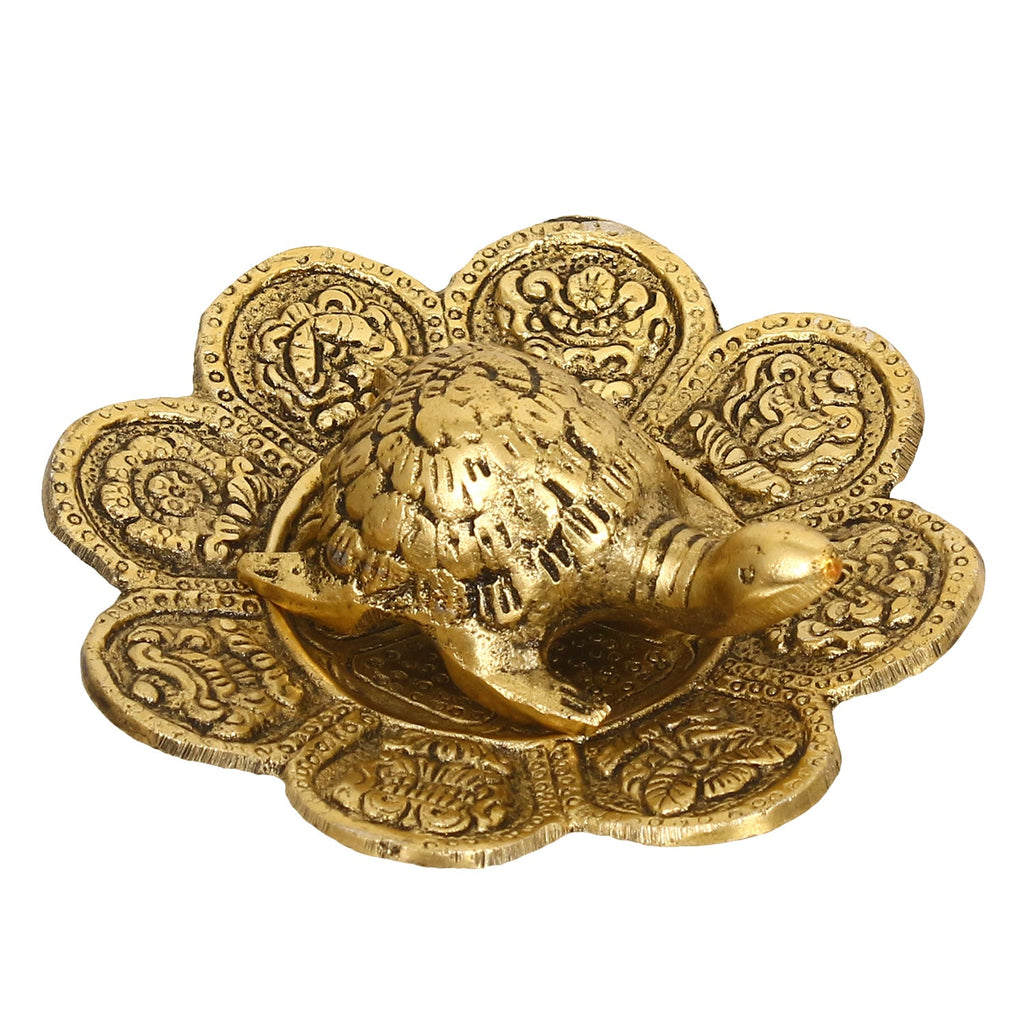 Feng Shui Tortoise with decorative plate for offices and home Kafalo