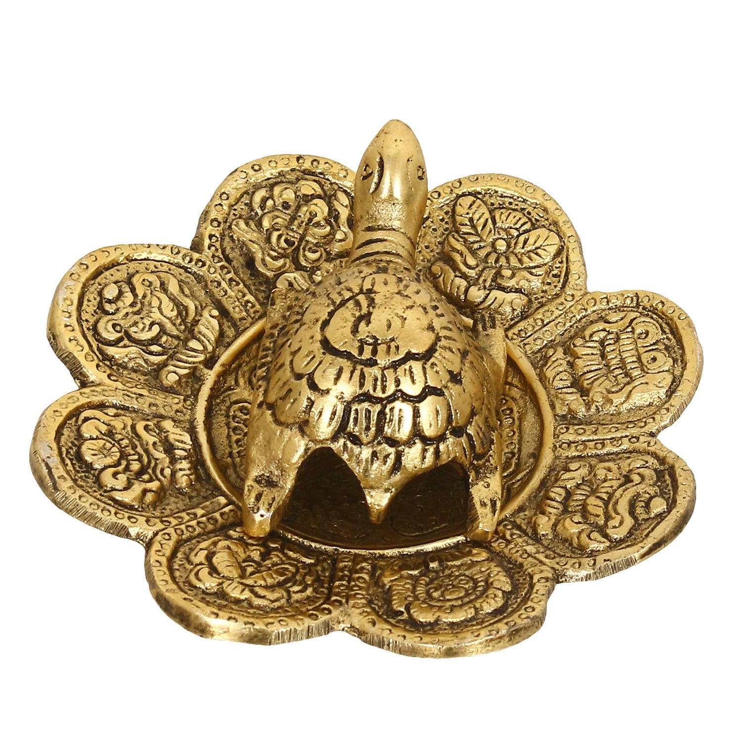 Feng Shui Tortoise with decorative plate for offices and home Kafalo
