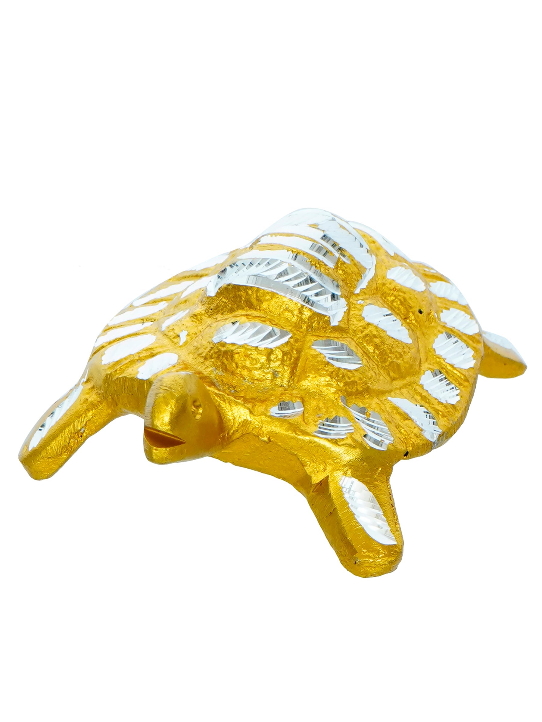 Golden Engraved Feng Shui Tortoise Figurines Decorative Metal Showpiece Kafalo