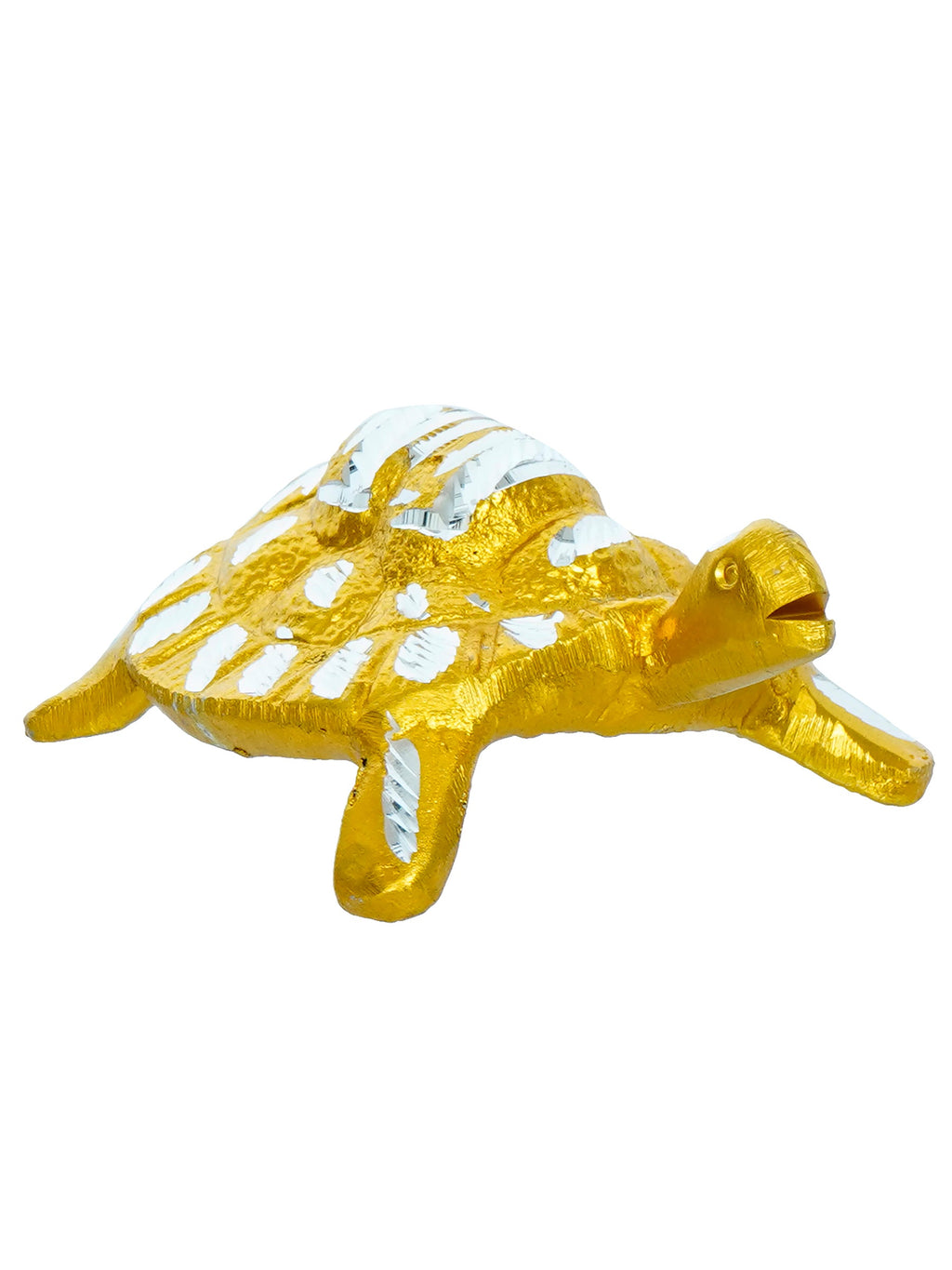 Golden Engraved Feng Shui Tortoise Figurines Decorative Metal Showpiece Kafalo