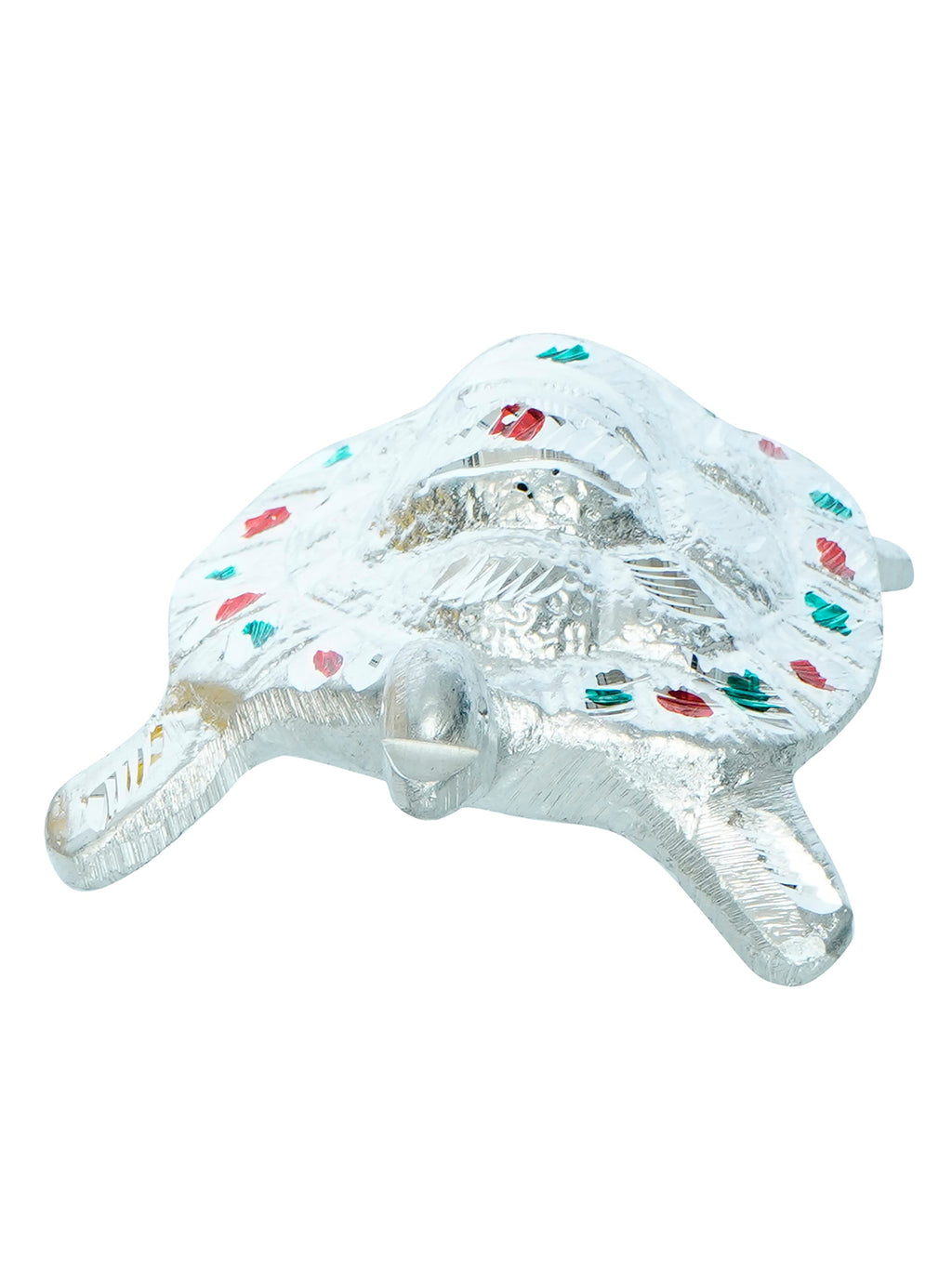 Silver Engraved Tortoise Feng Shui Handcrafted Decorative Metal Showpiece Kafalo